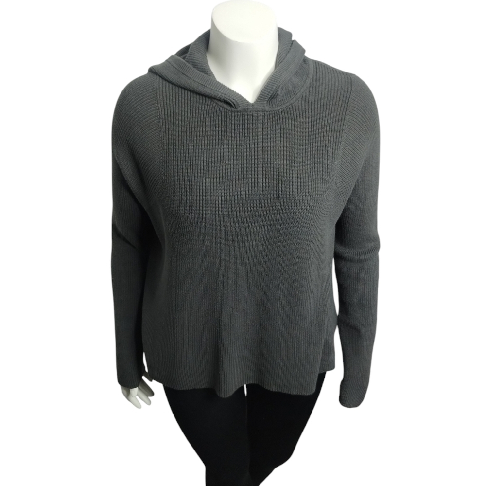 Athleta Ribbed Charcoal Oversized Loose Rest Day Hoodie Women's M Athleisure Lag